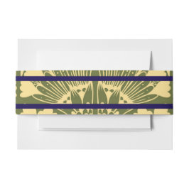 Art Nouveau Gold Grüne botanische Einladung Einladungsbanderole