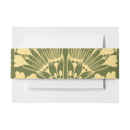 Art Nouveau Gold Grüne botanische Einladung Einladungsbanderole