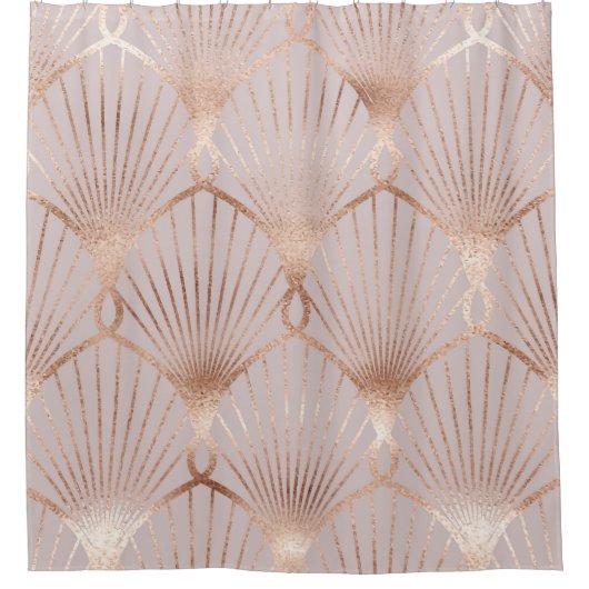 Art Nouveau Gold: Nahtloses Blatt Duschvorhang (Vorderseite)