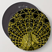 Art Nouveau Gold Peacock Button (Vorne & Hinten)