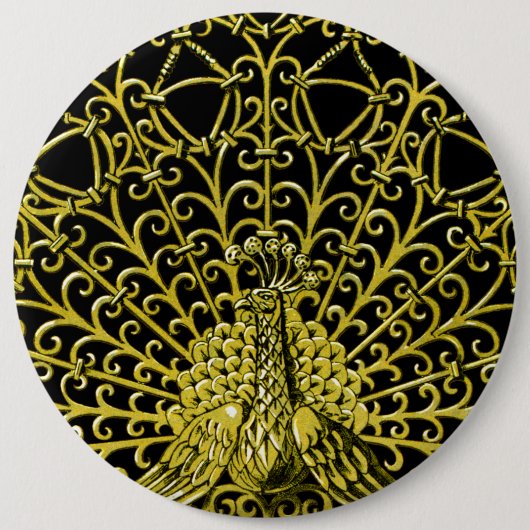 Art Nouveau Gold Peacock Button (Vorderseite)