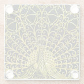 Art Nouveau Gold Peacock Glasuntersetzer (Rückseite)