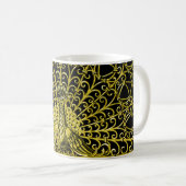 Art Nouveau Gold Peacock Kaffeetasse (VorderseiteRechts)