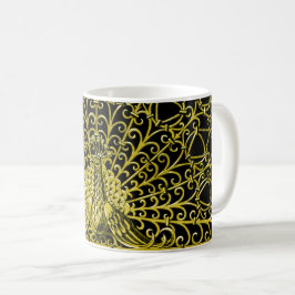 Art Nouveau Gold Peacock Kaffeetasse
