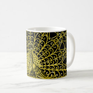 Art Nouveau Gold Peacock Kaffeetasse