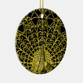 Art Nouveau Gold Peacock Keramik Ornament (Rechts)