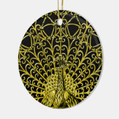 Art Nouveau Gold Peacock Keramik Ornament (Links)