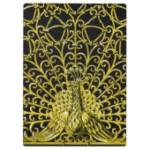Art Nouveau Gold Peacock Klemmbrett (Rückseite)