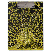 Art Nouveau Gold Peacock Klemmbrett (Vorderseite)