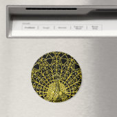 Art Nouveau Gold Peacock Magnet (In Situ (Geschirrspüler))