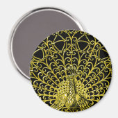 Art Nouveau Gold Peacock Magnet (Vorderseite/Rückseite)