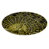 Art Nouveau Gold Peacock Schneidebrett (Ecke)