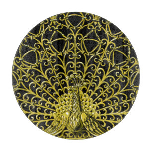 Art Nouveau Gold Peacock Schneidebrett