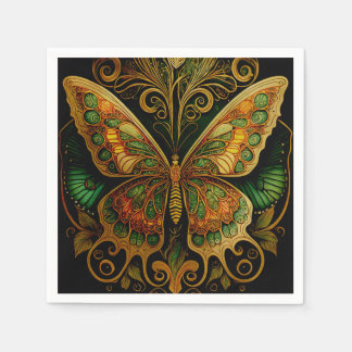 Art Nouveau Golden Butterfly Serviette