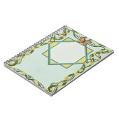 Art Nouveau Golden Mimosa Spiral Notebook Notizblock (Linke Seite)