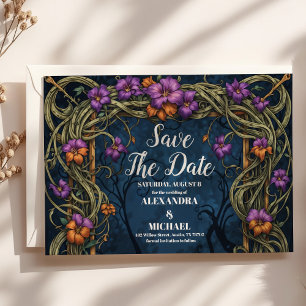 Art Nouveau Gotische Halloween-Hochzeit Save The Date