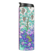 Art Nouveau Grapevine florale Vintage Textilkunst Thermosbecher (Nach rechts gedreht)