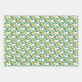 Art Nouveau Green Buttercup Blumentapete Geschenkpapier Set (Vorderseite 3)