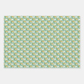 Art Nouveau Green Buttercup Blumentapete Geschenkpapier Set (Vorderseite 2)