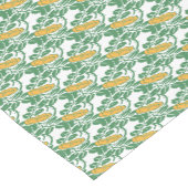 Art Nouveau Green Buttercup Blumentapete Kurzer Tischläufer (Ecke)