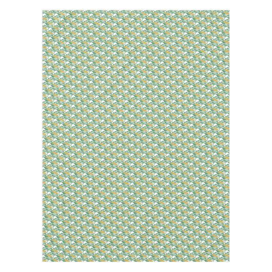 Art Nouveau Green Buttercup Blumentapete Tischdecke (Vorderseite)