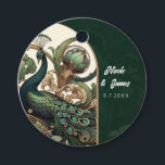 Art Nouveau Green Emerald Vintag Peacock Wedding Geschenkanhänger<br><div class="desc">mit oder ohne Text anpassen</div>