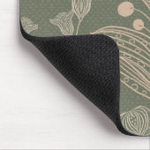 Art Nouveau Green Floral Personalisiert Mousepad (Ecke)