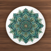 Art Nouveau Green Medallion Keramikknauf