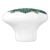 Art Nouveau Green Medallion Keramikknauf (Seitenansicht)