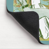 Art Nouveau Greyhound and Lady mit Blume Mousepad (Ecke)