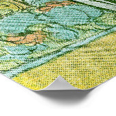 Art Nouveau Greyhound and Lady mit Blume Poster (Ecke)