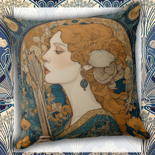 Art Nouveau Griechische Göttin Kissen