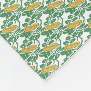Art Nouveau Grüne Butterblume Blumen Wallpaper Fleecedecke