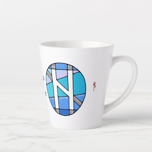 Art Nouveau Hagalaz Rune of CHANGE! Milchtasse (Rechts)
