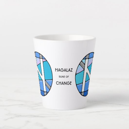 Art Nouveau Hagalaz Rune of CHANGE! Milchtasse (Vorderseite)