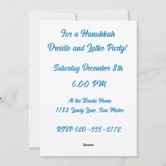 Art Nouveau Hanukkah Einladung Flat Holiday Card (Rückseite)