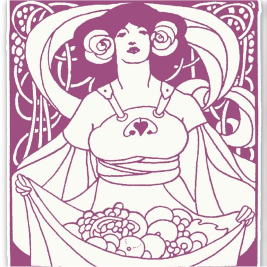 Art Nouveau Harvest Lady Aufkleber (Vorderseite)