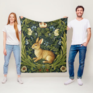 Art nouveau-Hase im Garten Fleecedecke