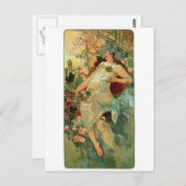 Art Nouveau ~ Herbst durch Alphonse Mucha Postkarte (Vorne/Hinten)