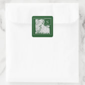 Art Nouveau Heron Monogram Sticker (Tasche)