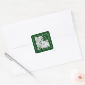 Art Nouveau Heron Monogram Sticker (Umschlag)