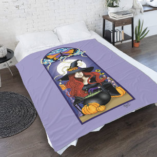 Art Nouveau Hexe Fleecedecke