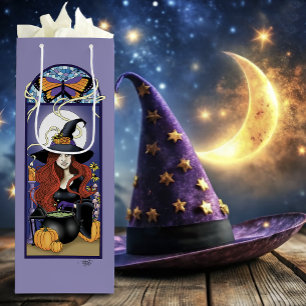 Art Nouveau Hexe Geschenktüte Für Weinflaschen