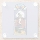 Art Nouveau Hexe Glasuntersetzer (Rückseite)