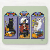 Art Nouveau Hexenkatze Halloween Mousepad (Vorne)