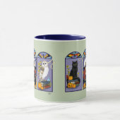 Art Nouveau Hexenkatze Halloween Tasse (Zentrum)