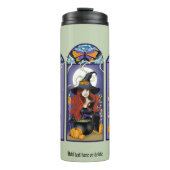 Art Nouveau Hexenkatze Halloween Thermosbecher (Vorderseite)