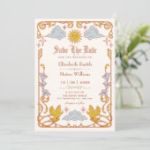 Art nouveau Himmelskörper  Save The Date (Stehend Vorderseite)