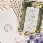 Art Nouveau Hochzeit Einladung Gold Green von Much