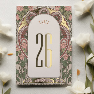 Art Nouveau Hochzeit Gold Akzente Tischnummer